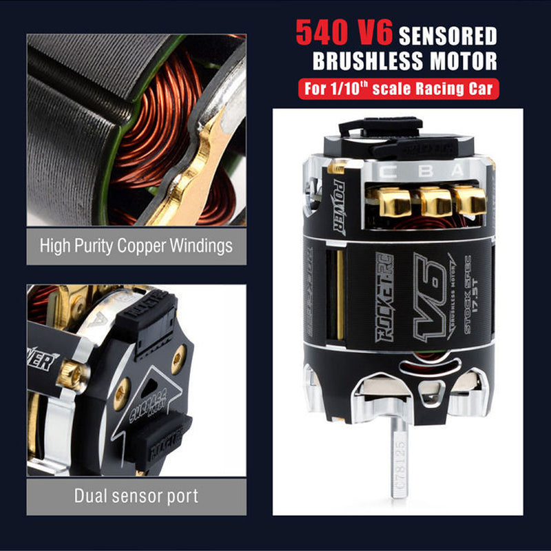 Rocket-RC V6 Stock SPEC 17.5T Sensored Brushless Motor