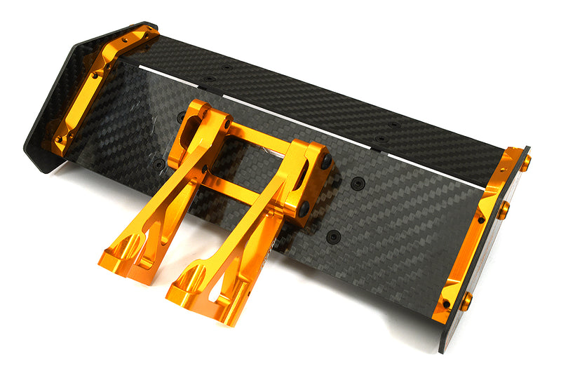 Carbon Fiber Rear Aero Wing Kit for Traxxas 1/8 Sledge 4WD 9517 9518