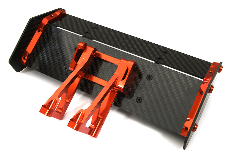 Carbon Fiber Rear Aero Wing Kit for Traxxas 1/8 Sledge 4WD 9517 9518