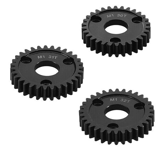 HD Steel Spur Gears 30T, 31T & 32T MOD1 Pitch for Traxxas w/ 3-Hole Adapter