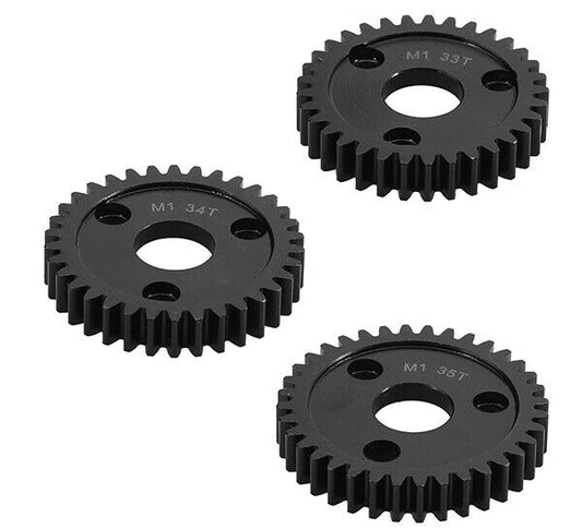 HD Steel Spur Gears 33T, 34T & 35T MOD1 Pitch for Traxxas w/ 3-Hole Adapter