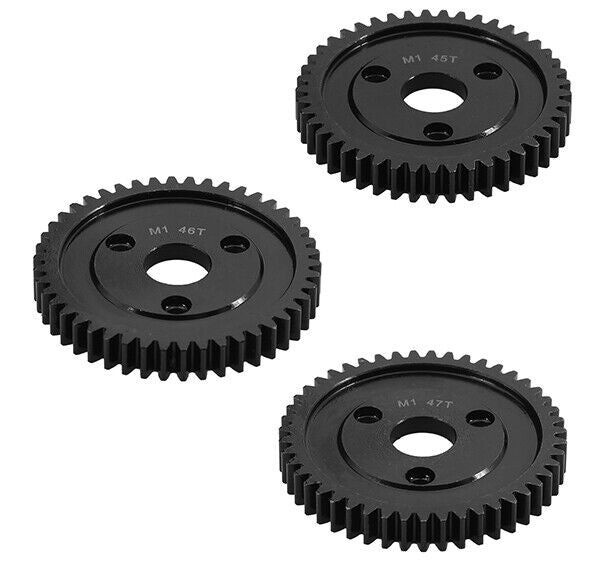 HD Steel Spur Gears 45T, 46T & 47T MOD1 Pitch for Traxxas w/ 3-Hole Adapter