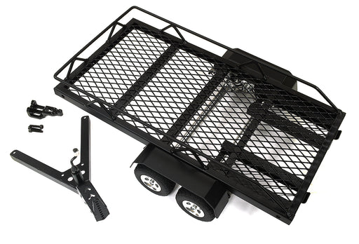 Machined Alloy Flatbed Dual Axle Car Trailer Kit for 1/18 Scale RC 328x188x78mm