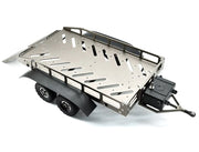 Machined Alloy Flatbed Dual Axle Car Trailer Kit for 1/16-to-18 RC 420x210x85mm