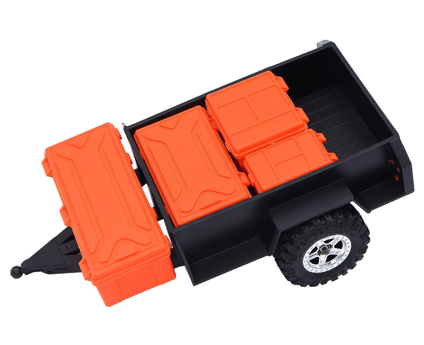 Red Plastic Mini Trailer Kit for 1/18 to 1/24 Scale RC Cars, 215x124x67mm