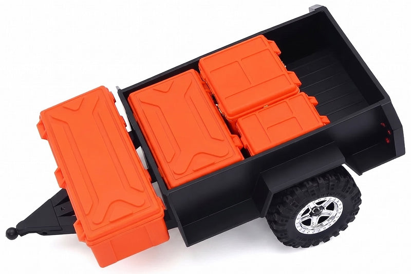 Red Plastic Mini Trailer Kit for 1/18 to 1/24 Scale RC Cars, 215x124x67mm | Mini-T 2.0 | Mini-DT | Mini-LST | Mini-Rock Crawler | LaTrax Rally | LaTrax Teton Monster Truck | LaTrax SST Truck | SCX24 | TRX-4M | Mini LMT