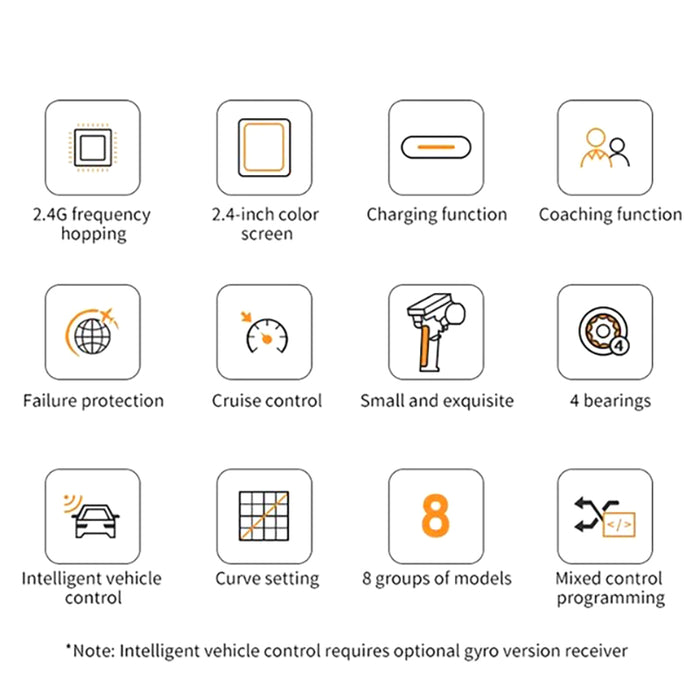 HOT RC CT-8B Color Screen 8CH w/ F-08A & Standard Wheel