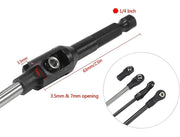 QuickPit 7mm+ Ball End Tool w/ 1/4 Inch Drive Hex Adapter for Fast Repairs | Fits: Stampede 2WD, Slash 2WD pre-2022, SCX-10, Bigfoot 2WD, Summit, Slash 4X4 pre-2024, EXO, RR10 Bomber, SCX10 II, SMT10, TRX-4, 4-Tec 2.0/3.0, E-Revo 2.0, TRX-6 + more - Produ