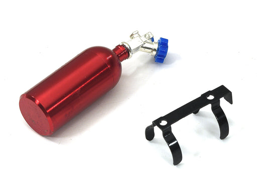 Red Realistic Alloy Machined 1/10 Scale Model Nitrous Oxide Tank with Mount
