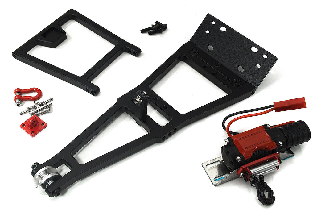 Lift Tow Boom Add-On Kit with Winch for 1/10 Scale Crawler Black Red