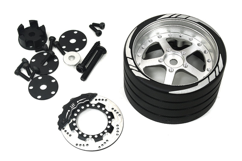 Alloy 5 Spoke Silver Steering Wheel Upgrade Compatible with Flysky NB4