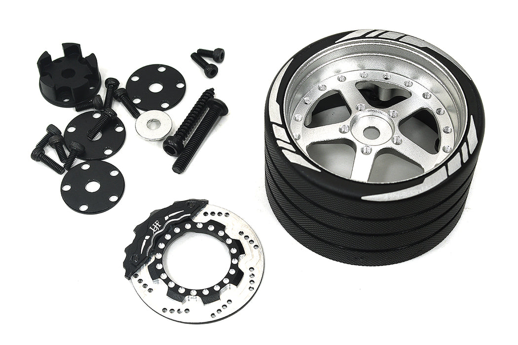 Alloy 5 Spoke Silver Steering Wheel Upgrade Compatible with Flysky NB4