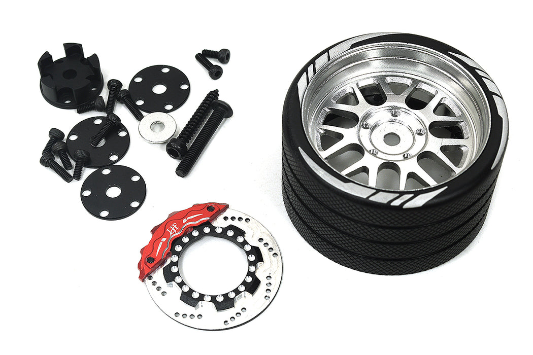 Alloy 14 Spoke Silver Steering Wheel Upgrade Compatible with Flysky NB4