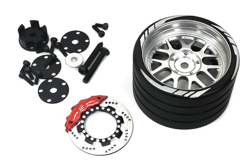 Alloy 14 Spoke Silver Steering Wheel Upgrade Compatible with Flysky NB4