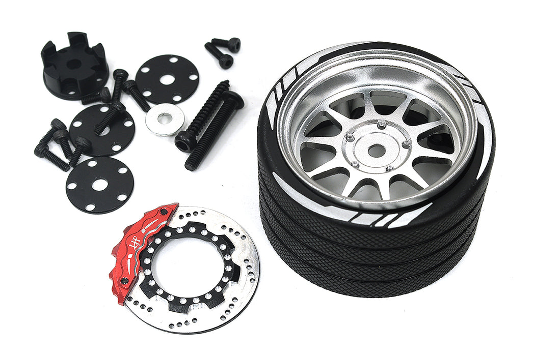 Alloy 10 Spoke Silver Steering Wheel Upgrade for Flysky NB4 Controller