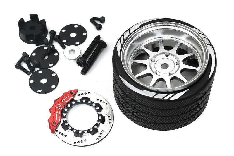 Alloy 10 Spoke Silver Steering Wheel Upgrade for Flysky NB4 Controller