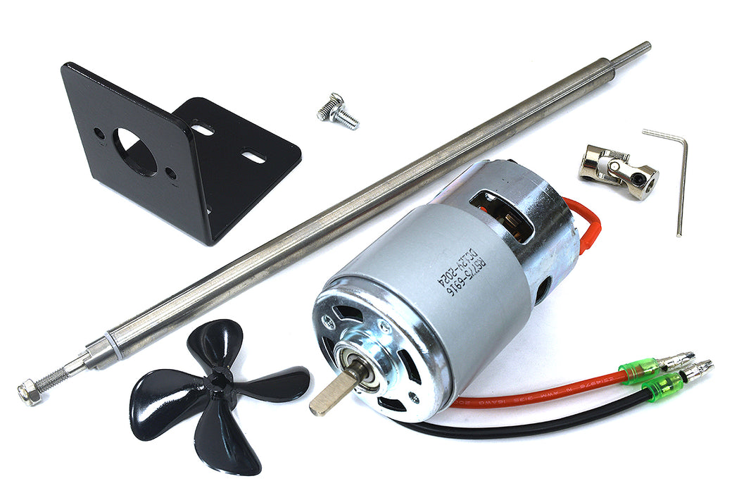 Stainless Steel 250mm 4mm Shaft with 750 DC Motor & 50mm 4-Blade Propeller