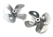 Zinc Metal 60mm 4-Blade Propellers Set for RC Boat, 4mm Shaft, Silver