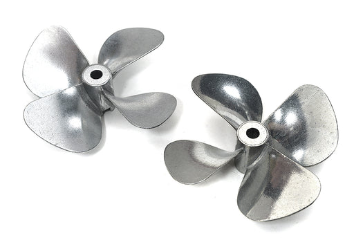 Zinc Metal 60mm 4-Blade Propellers Set for RC Boat, 4mm Shaft, Silver