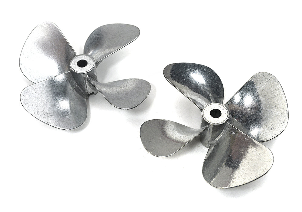 Zinc Metal 60mm 4-Blade Propellers Set for RC Boat, 4mm Shaft, Silver