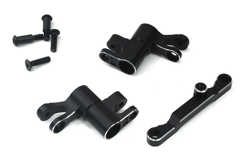 7075 Alloy Steering Bell Crank Set in Black for Traxxas Mini Maxx Upgrade 10743