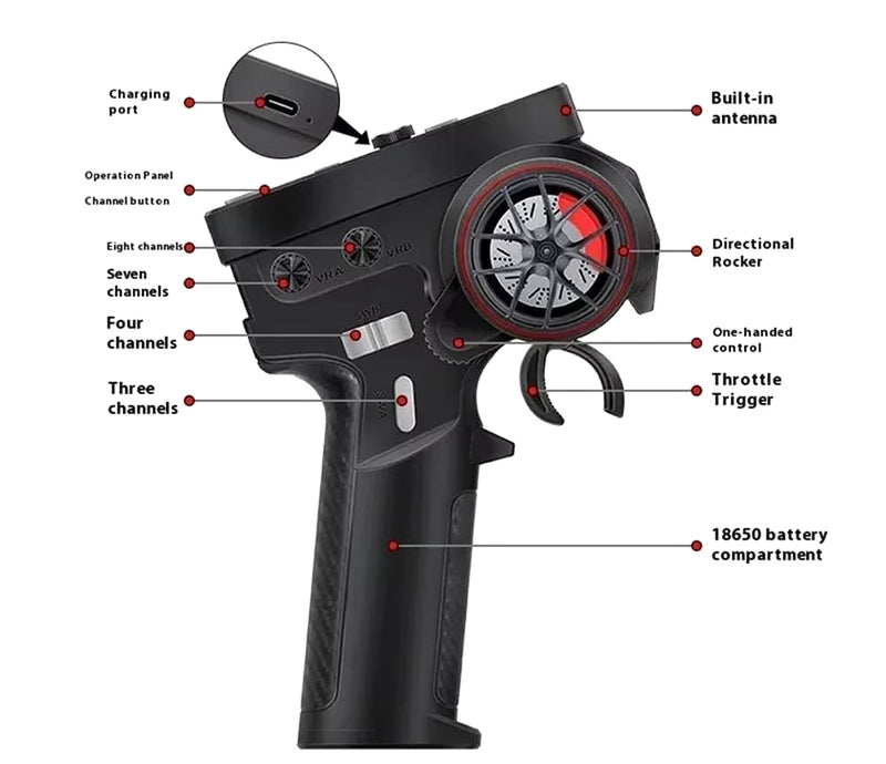 HOT RC CT-6B Remote Controller with F-08A Receiver for RC Vehicles