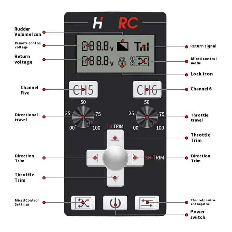 HOT RC CT-6B Remote Controller with F-08A Receiver for RC Vehicles