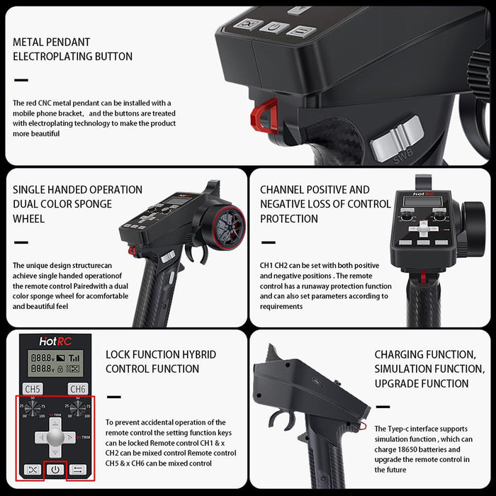 HOT RC CT-6A Remote Controller with F-06A Receiver for RC Vehicles