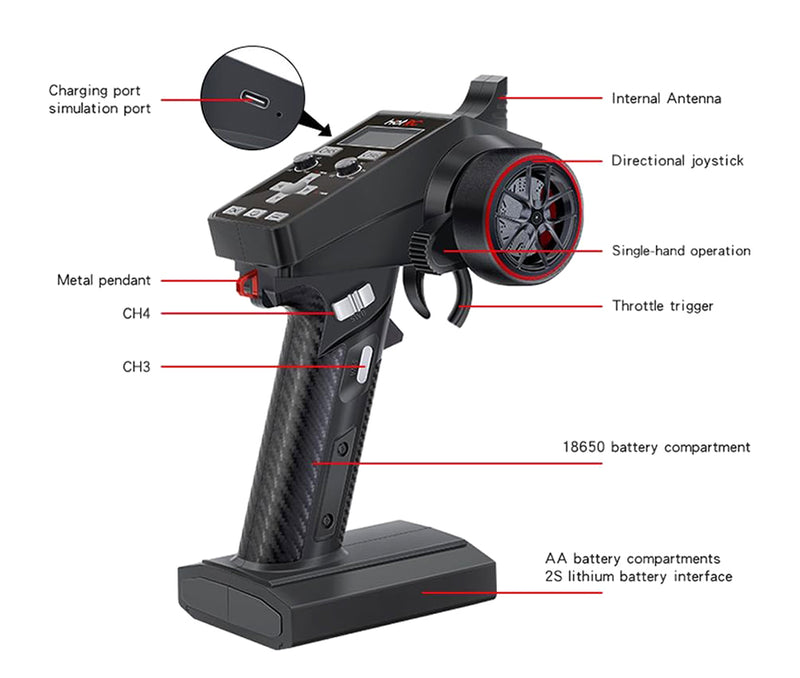 HOT RC CT-6A Remote Controller with F-06A Receiver for RC Vehicles