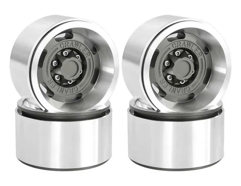 Realistic Alloy 1.9 Wheels (4) Set for TRX-4, SCX-10 & 1/10 Scale Crawlers