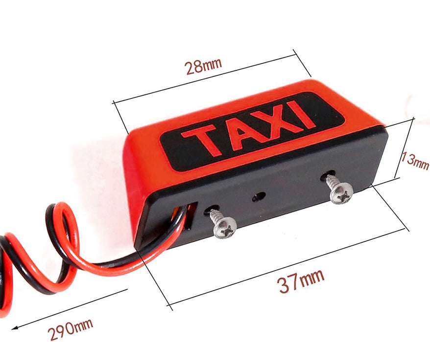 Realistic Roof Top Taxi Light LED 37x14x15mm Plastic Housing for 1/10 Scale RC