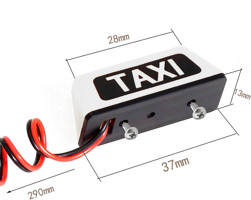 Realistic Roof Top Taxi Light LED 37x14x15mm Plastic Housing for 1/10 Scale RC