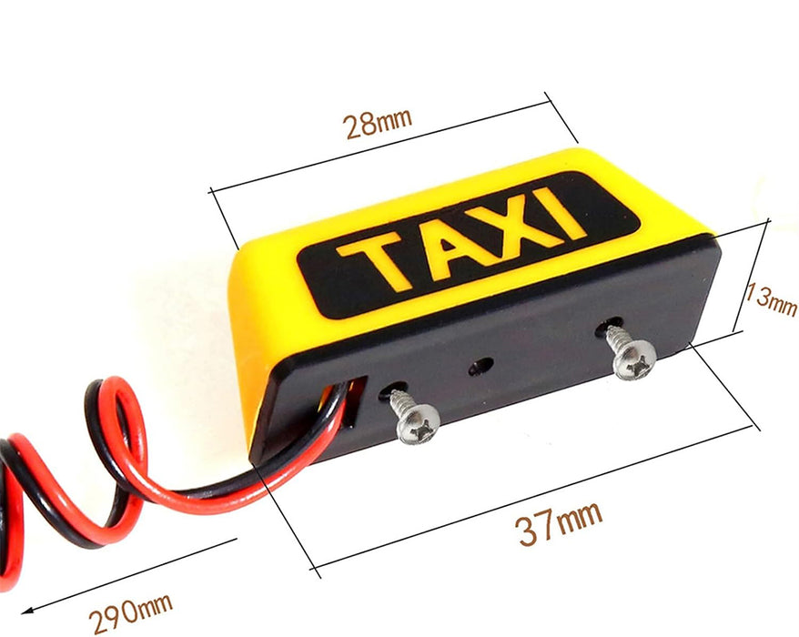 Realistic Roof Top Taxi Light LED 37x14x15mm Plastic Housing for 1/10 Scale RC