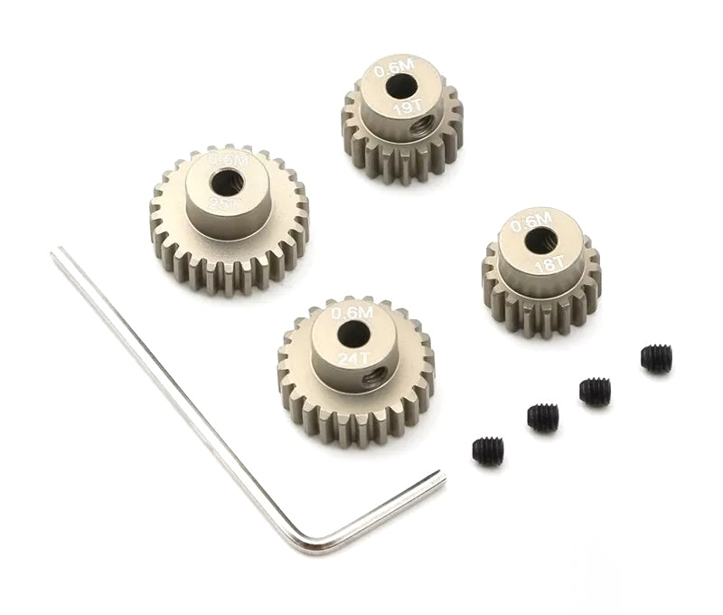 7075 Alloy 18T 19T 24T 25T Motor Pinion Gear Set for Tamiya TT01 TT02 TB02 TA05