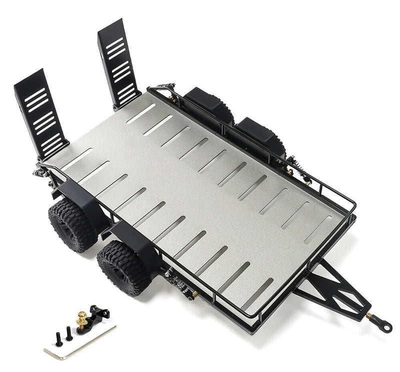Alloy Flatbed Independent Suspension Car Trailer Kit for 1/18 RC 395x250x140mm