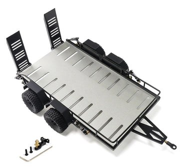 Alloy Flatbed Independent Suspension Car Trailer Kit for 1/18 RC 395x250x140mm
