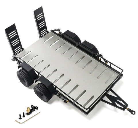 Alloy Flatbed Independent Suspension Car Trailer Kit for 1/18 RC 395x250x140mm