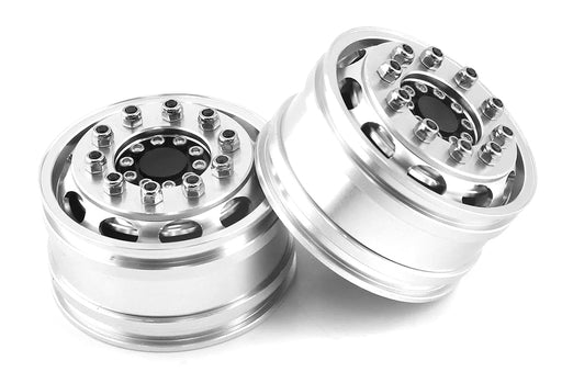Billet Machined Alloy Wide 25mm Front Wheels (2) for Tamiya 1/14 Tractor Trucks