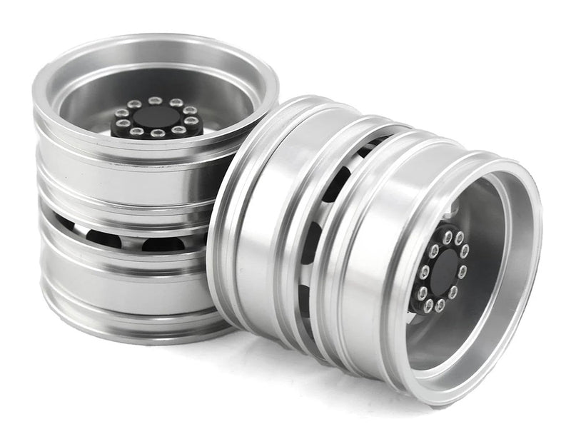 Machined Alloy Rear Dually Wheels (2) for Tamiya 1/14 Scale Tractor Trucks