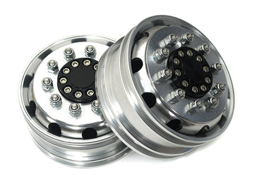 Billet Machined Alloy Front Wheels (2) for Tamiya 1/14 Scale Tractor Trucks
