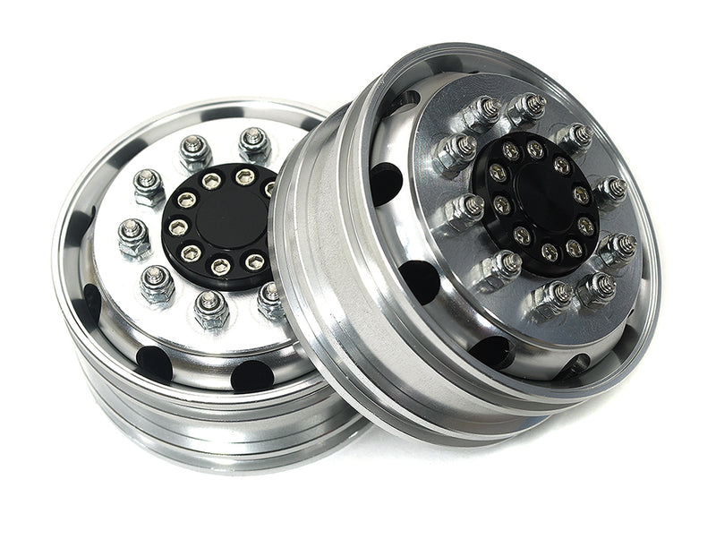 Billet Machined Alloy Front Wheels (2) for Tamiya 1/14 Scale Tractor Trucks