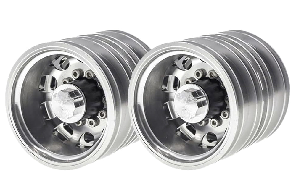 Machined Alloy Rear Dually Wheels (2) for Tamiya 1/14 Scale Tractor Trucks
