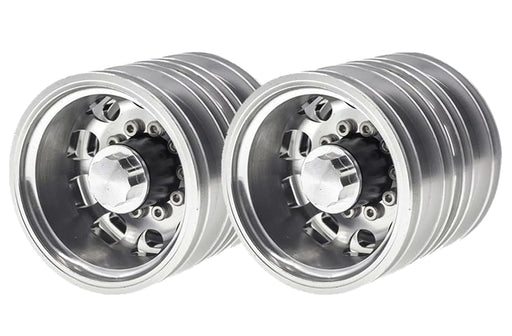 Machined Alloy Rear Dually Wheels (2) for Tamiya 1/14 Scale Tractor Trucks