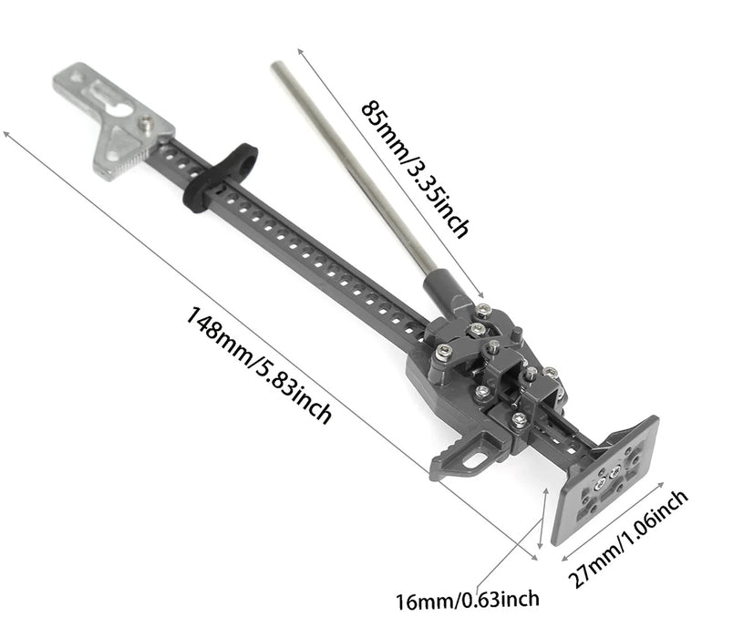 Realistic High Lift Jack H=149mm Off-Road Farm for 1/10, 1/8 Scale, Rock Crawler