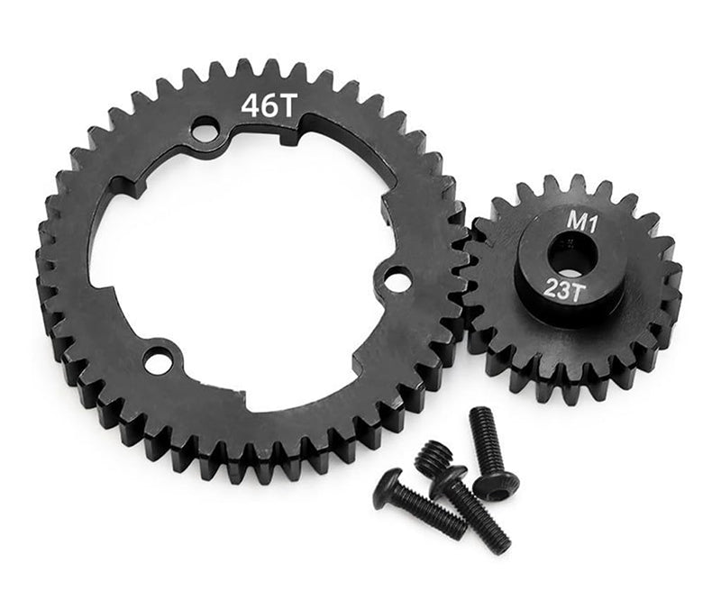Steel Spur & Pinion Gear Set 46T & 23T MOD1 for E-Revo 2.0, Maxx & X-Maxx