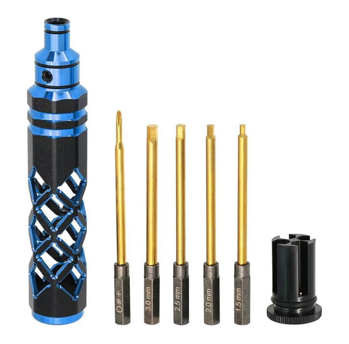 Metric Size Allen Hex 5-in-1 Wrench (Cross, 1.5, 2.0, 2.5 & 3.0mm)