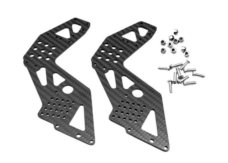 Carbon Fiber F/R Side Chassis (2) Plates Upgrade for Losi 1/8 LMT 1.0 LOS241034