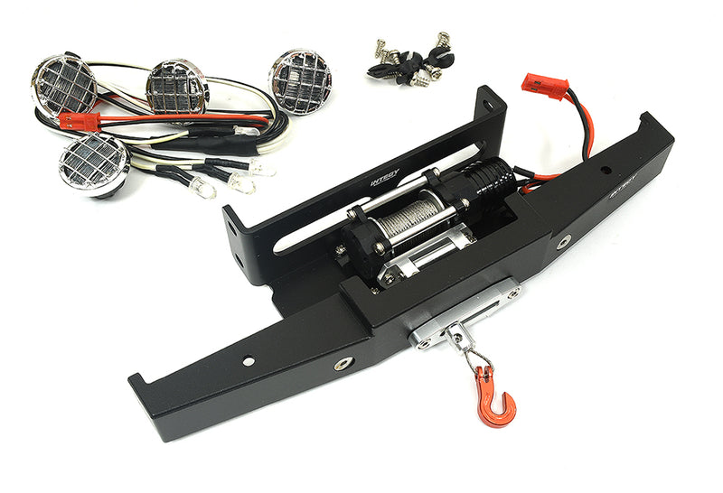 Alloy Machined Bumper w/ Winch & LED Lights for Tamiya Super Clod Buster