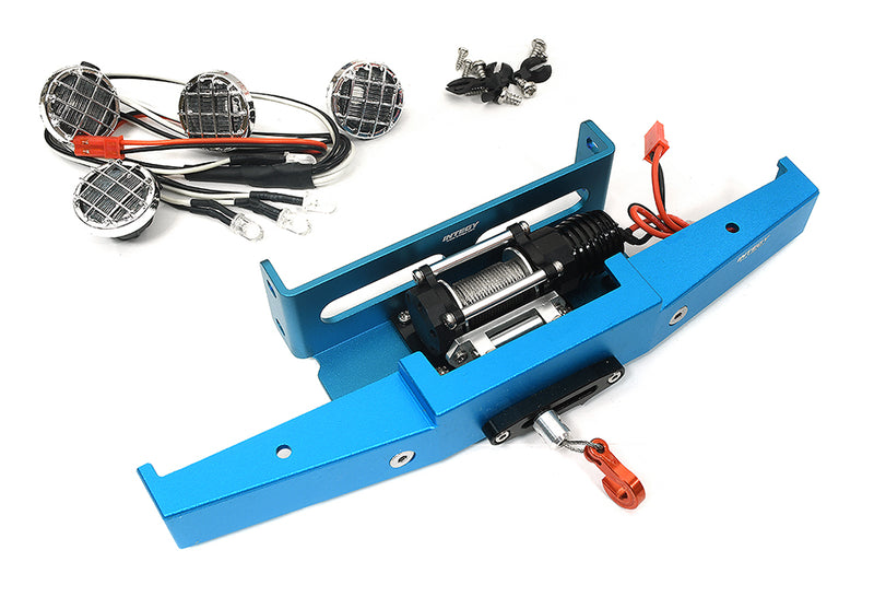 Alloy Machined Bumper w/ Winch & LED Lights for Tamiya Super Clod Buster