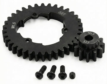 HD Steel 5mm Bore 12T Pinion+32T Spur Gear Set 1.5 MOD for Traxxas X-Maxx & XRT